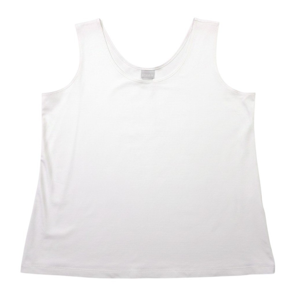 Chicos Tank Top Women Size 3 XL White Scoop Neck Sleeveless Stretch Layering